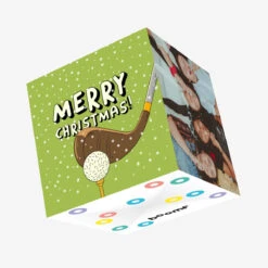 Kiwi Merry Christmas Golf In Green Confetti-exploding Greetings Card