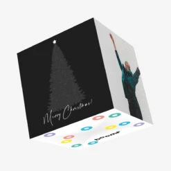 Black And White Merry Christmas Confetti-exploding Greetings Card