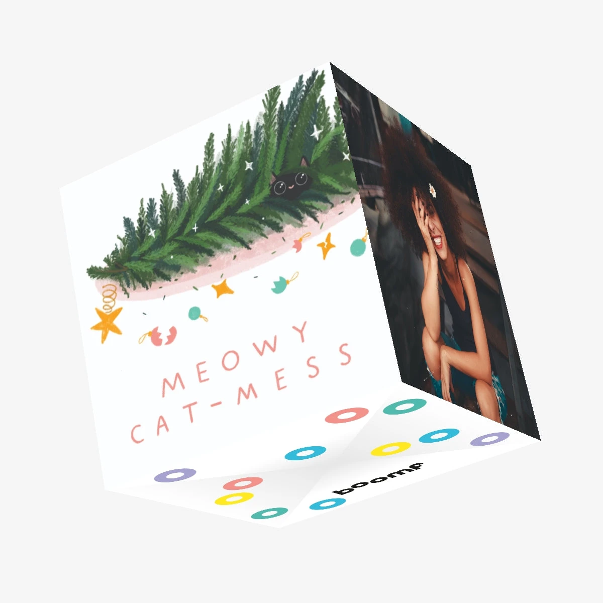 Merry Cat Mess Christmas Confetti-exploding Greetings Card 3 Merry Cat Mess Christmas Confetti-exploding Greetings Card