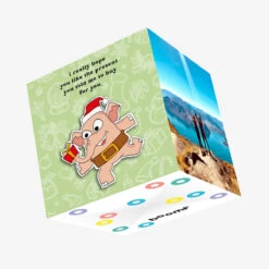 Merry Christmas Funny Elephant Confetti-exploding Greetings Card
