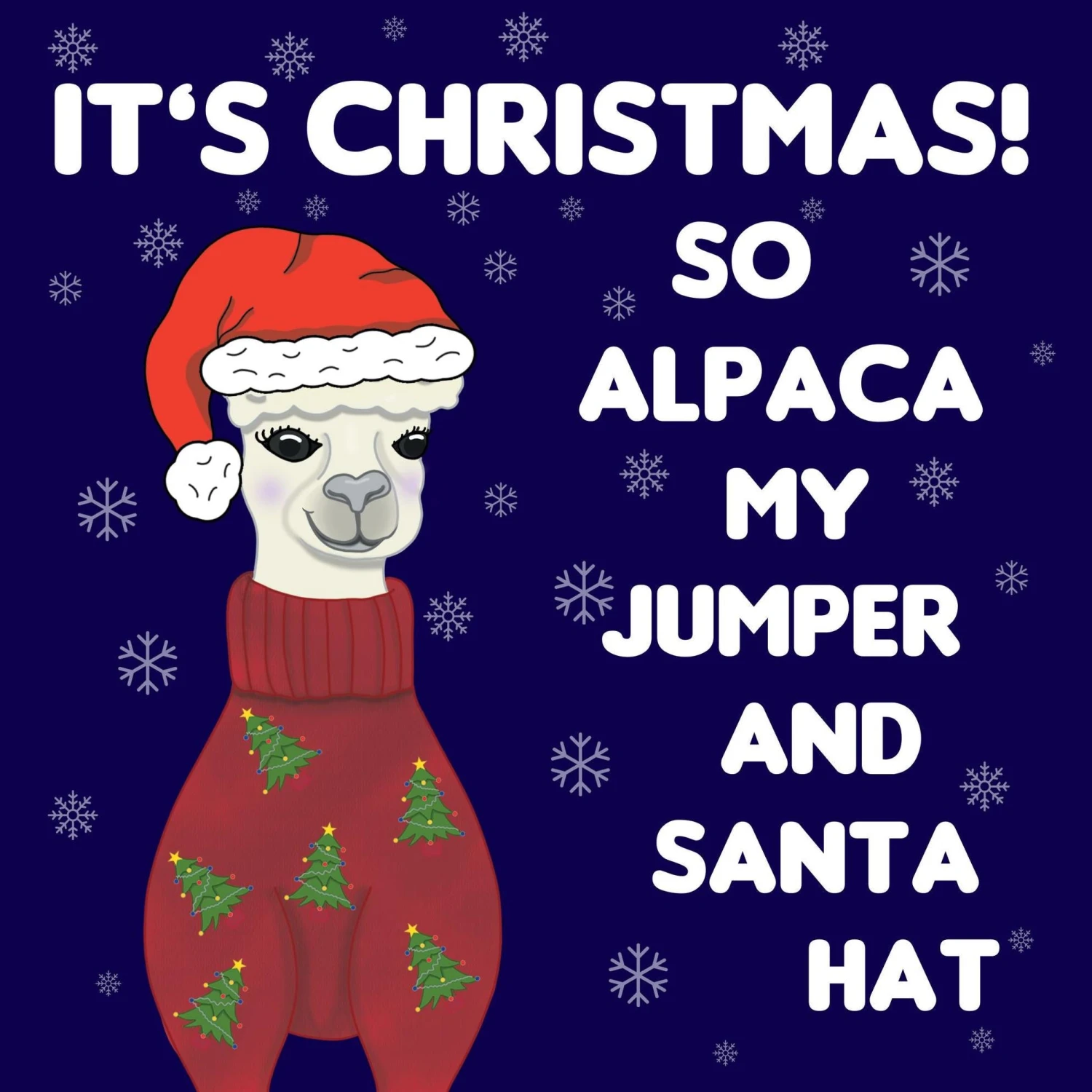 Alpaca My Santa Hat Christmas Confetti-exploding Greetings Card 4 Alpaca My Santa Hat Christmas Confetti-exploding Greetings Card - Image 2