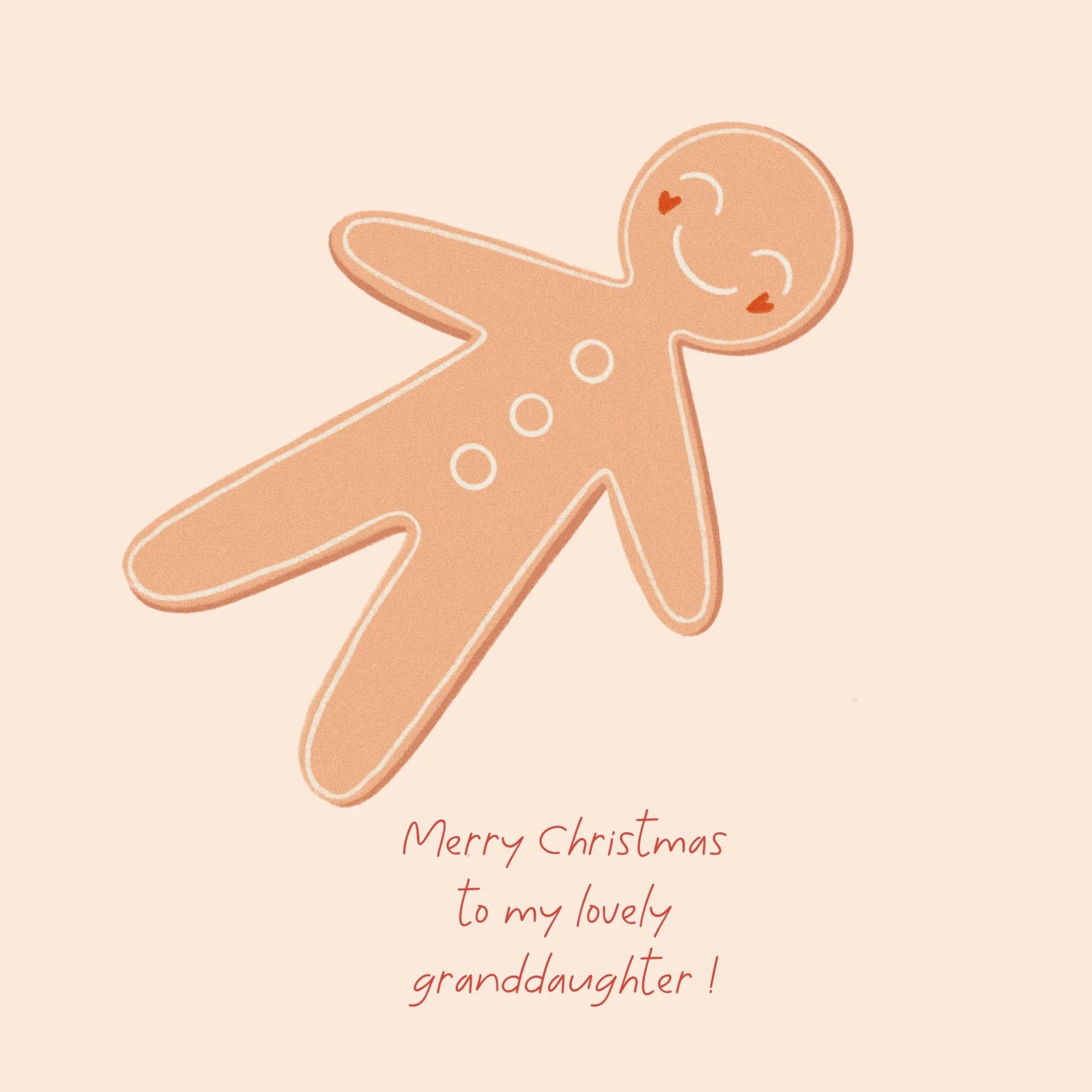 Merry Christmas Granddaughter Cute Gingerbread Man Confetti-exploding Greetings Card 4 Merry Christmas Granddaughter Cute Gingerbread Man Confetti-exploding Greetings Card - Image 2