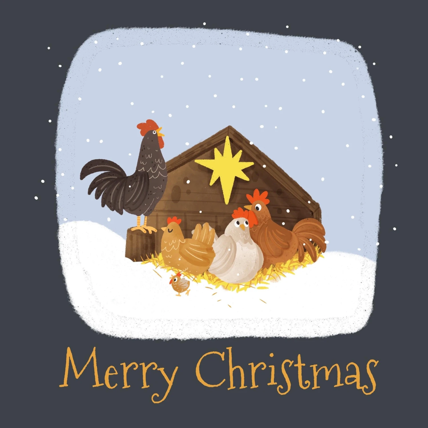 Merry Christmas Cute Hens Confetti-exploding Greetings Card 4 Merry Christmas Cute Hens Confetti-exploding Greetings Card - Image 2