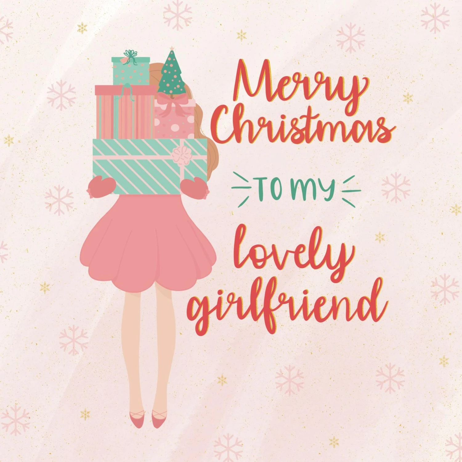 Merry Christmas Girlfriend Confetti-exploding Greetings Card 4 Merry Christmas Girlfriend Confetti-exploding Greetings Card - Image 2