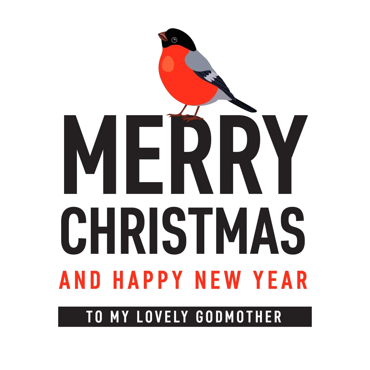 Merry Christmas And New Year Lovely Godmother Robin Confetti-exploding Greetings Card 4 Merry Christmas And New Year Lovely Godmother Robin Confetti-exploding Greetings Card - Image 2