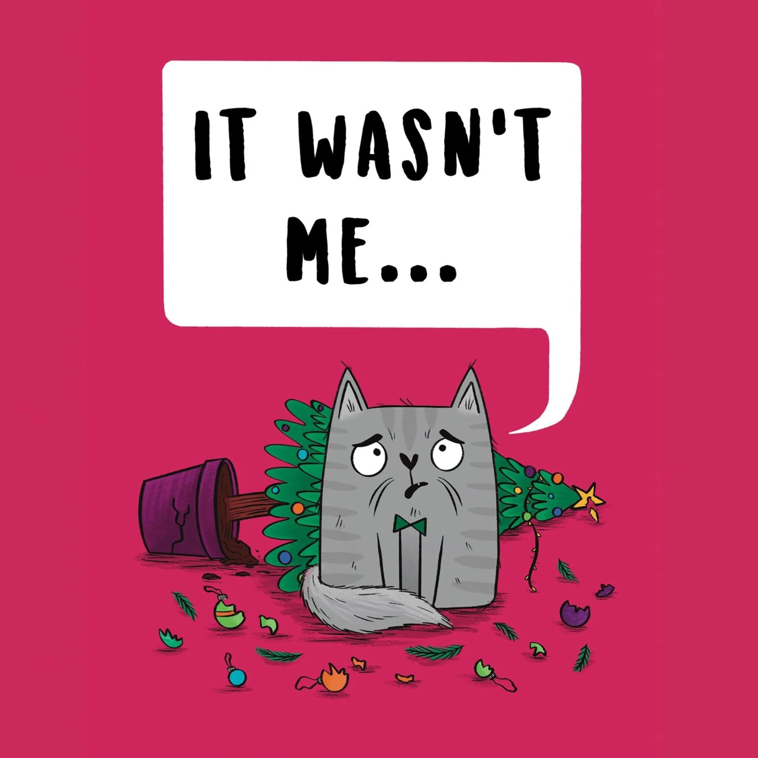 Funny Guilty Cat Christmas Confetti-exploding Greetings Card 4 Funny Guilty Cat Christmas Confetti-exploding Greetings Card - Image 2