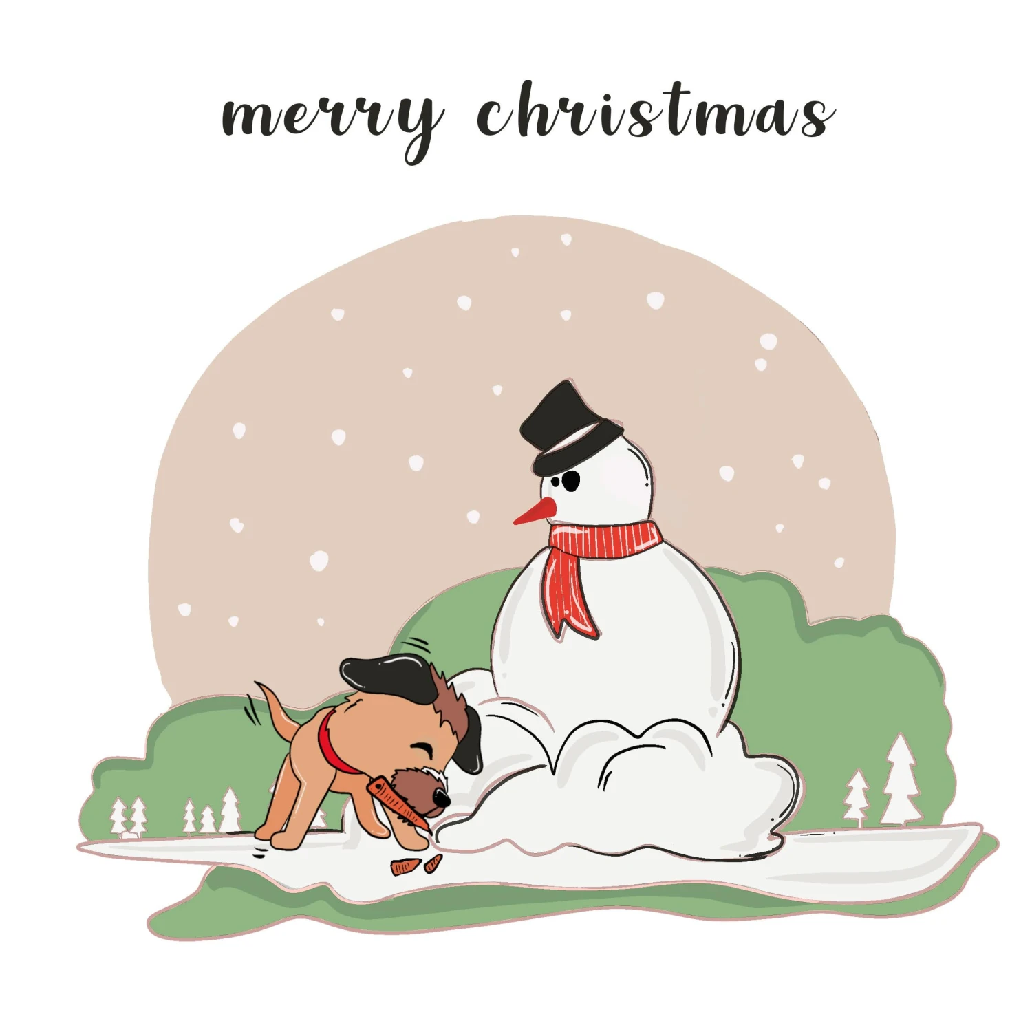 Merry Christmas Border Terrier And A Snowman Confetti-exploding Greetings Card 4 Merry Christmas Border Terrier And A Snowman Confetti-exploding Greetings Card - Image 2