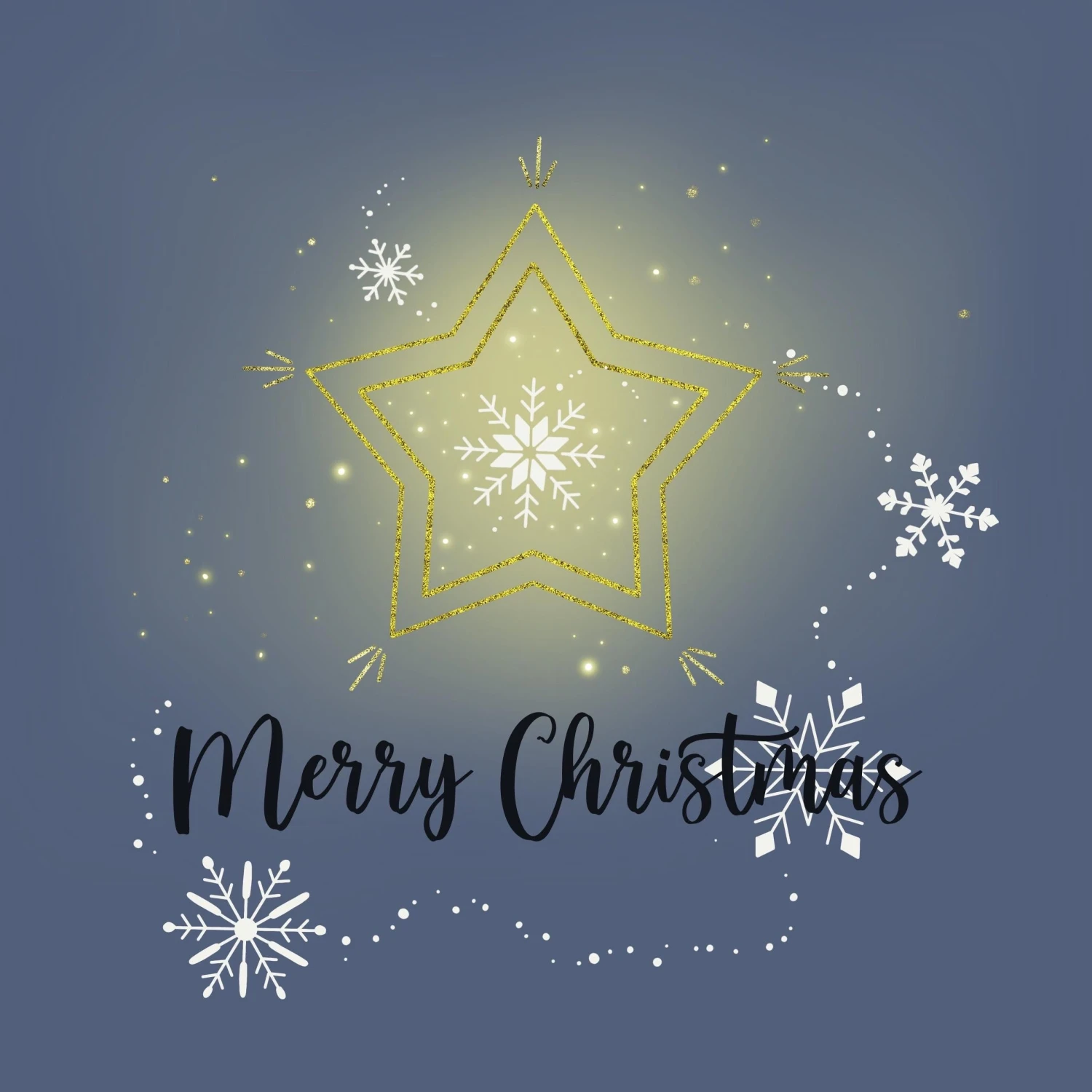 Merry Christmas Golden Star And Snowflakes Confetti-exploding Greetings Card 4 Merry Christmas Golden Star And Snowflakes Confetti-exploding Greetings Card - Image 2