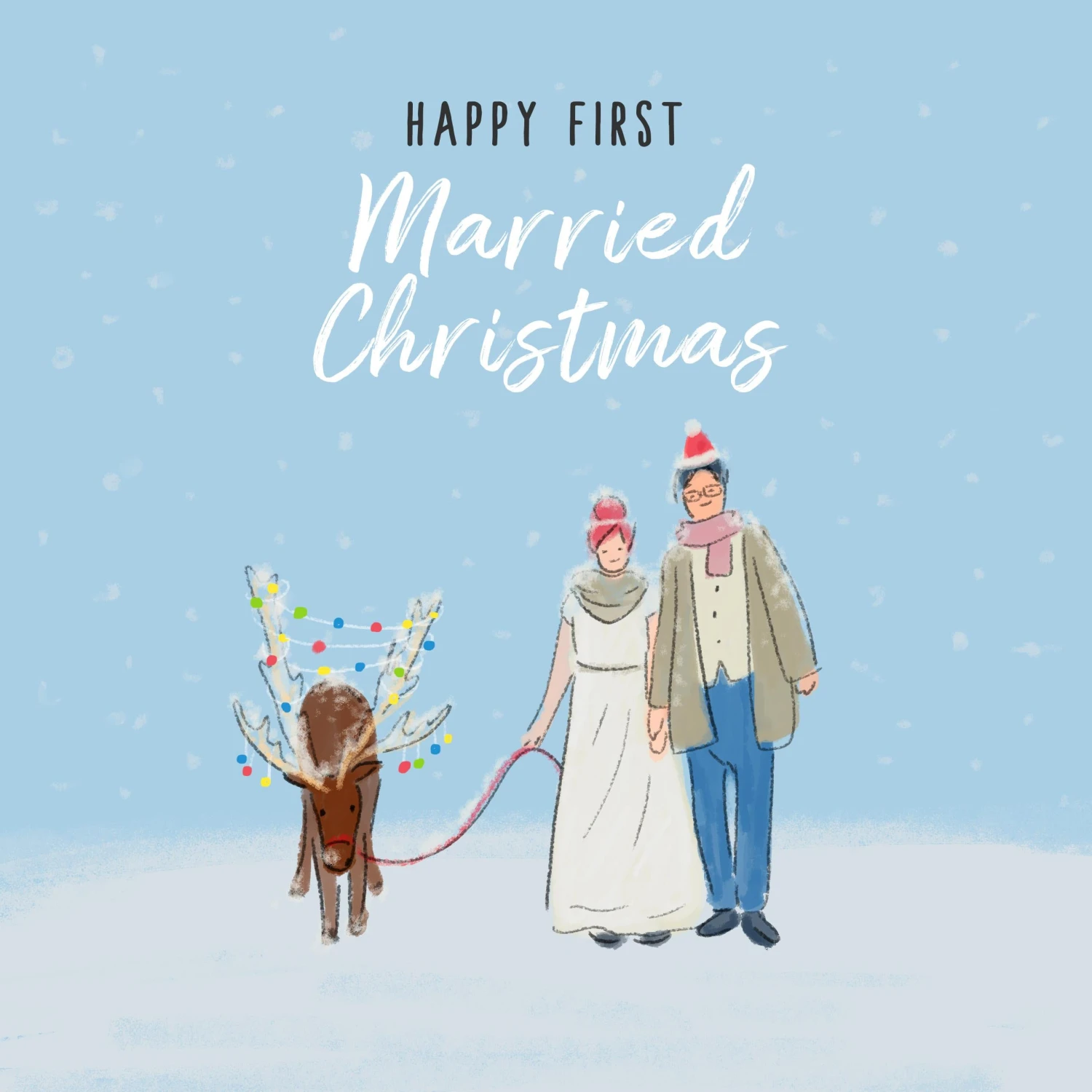 Happy 1st Married Christmas Confetti-exploding Greetings Card 4 Happy 1st Married Christmas Confetti-exploding Greetings Card - Image 2