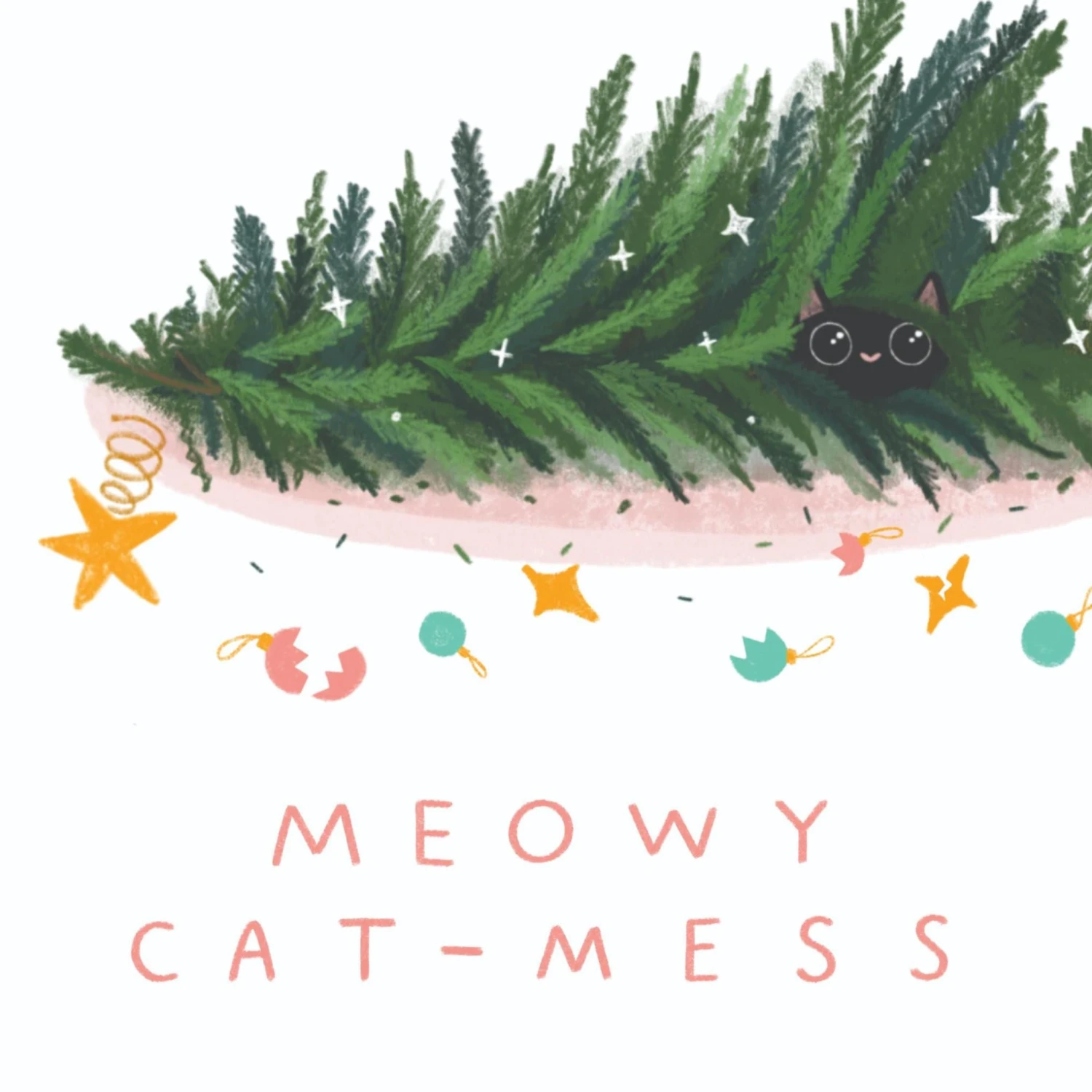 Merry Cat Mess Christmas Confetti-exploding Greetings Card 4 Merry Cat Mess Christmas Confetti-exploding Greetings Card - Image 2