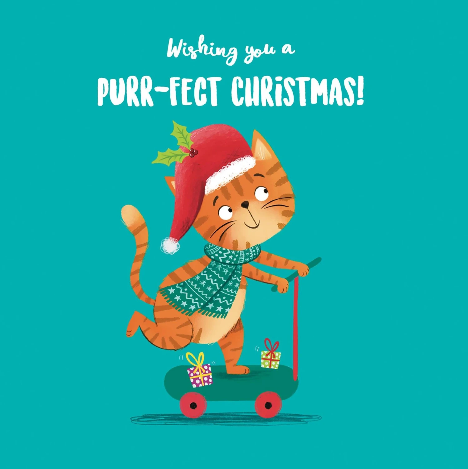 Cute Orange Cat Purr-Fect Christmas Confetti-exploding Greetings Card 4 Cute Orange Cat Purr-Fect Christmas Confetti-exploding Greetings Card - Image 2