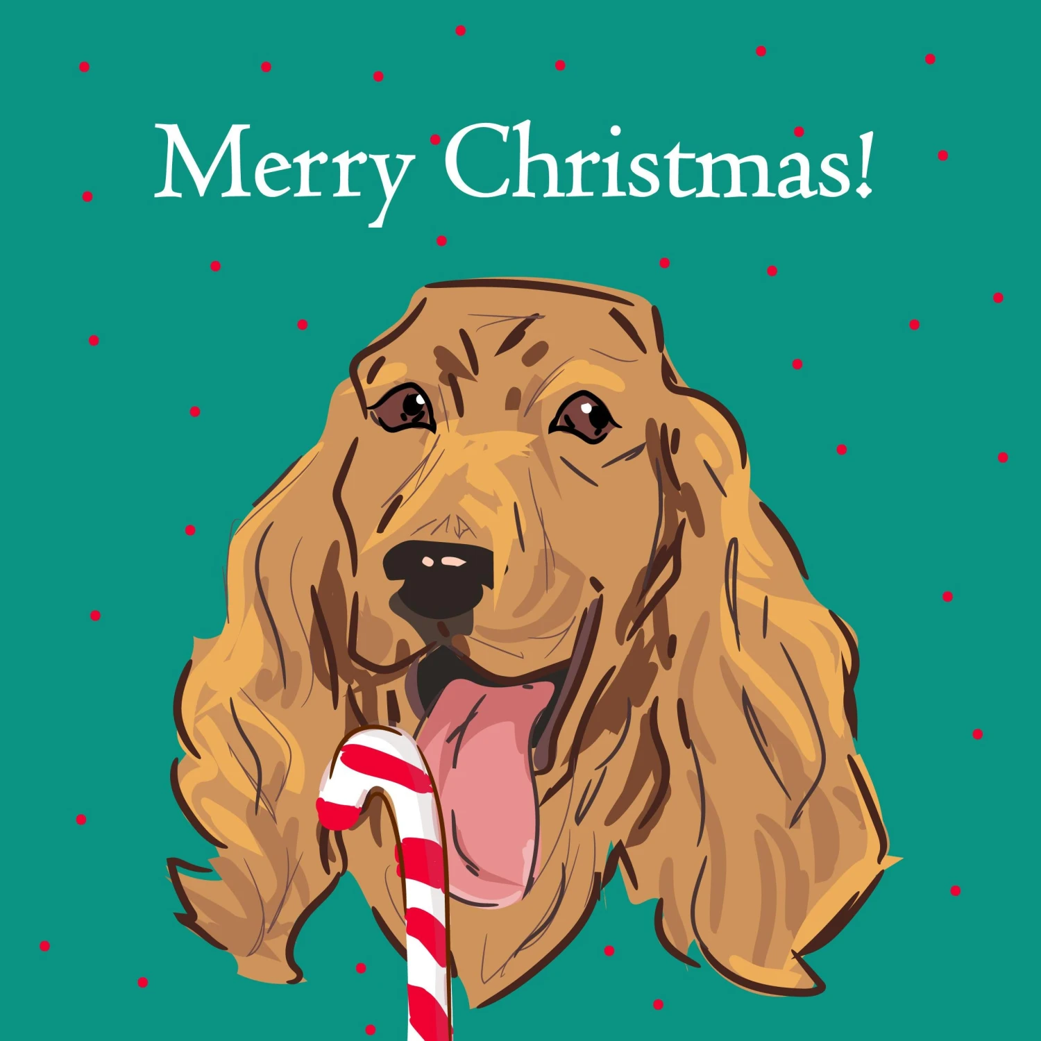 Plum Merry Christmas Cocker Spaniel Licking Candy Cane Confetti-exploding Greetings Card 4 Plum Merry Christmas Cocker Spaniel Licking Candy Cane Confetti-exploding Greetings Card - Image 2