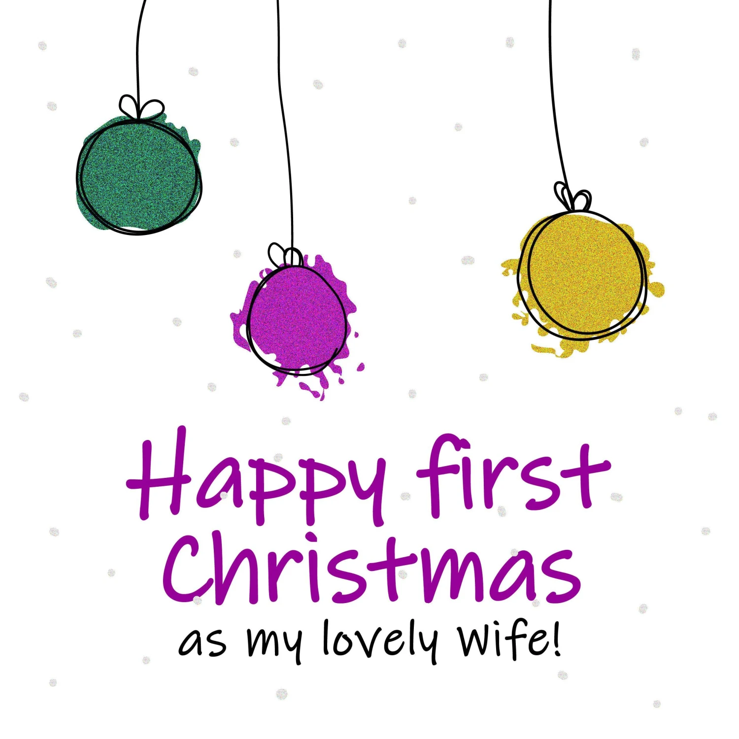 Plum Happy First Christmas As My Lovely Wife Colourful Baubles Confetti-exploding Greetings Card 4 Plum Happy First Christmas As My Lovely Wife Colourful Baubles Confetti-exploding Greetings Card - Image 2