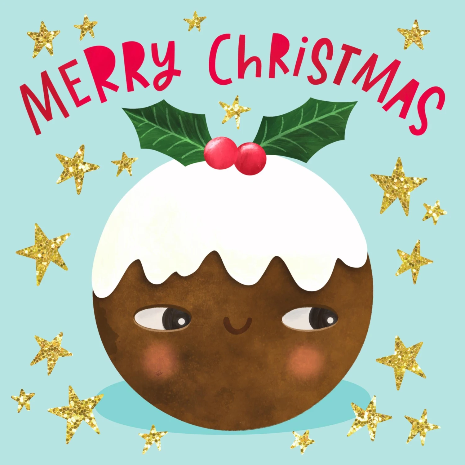 Cute Christmas Pudding Confetti-exploding Greetings Card 4 Cute Christmas Pudding Confetti-exploding Greetings Card - Image 2