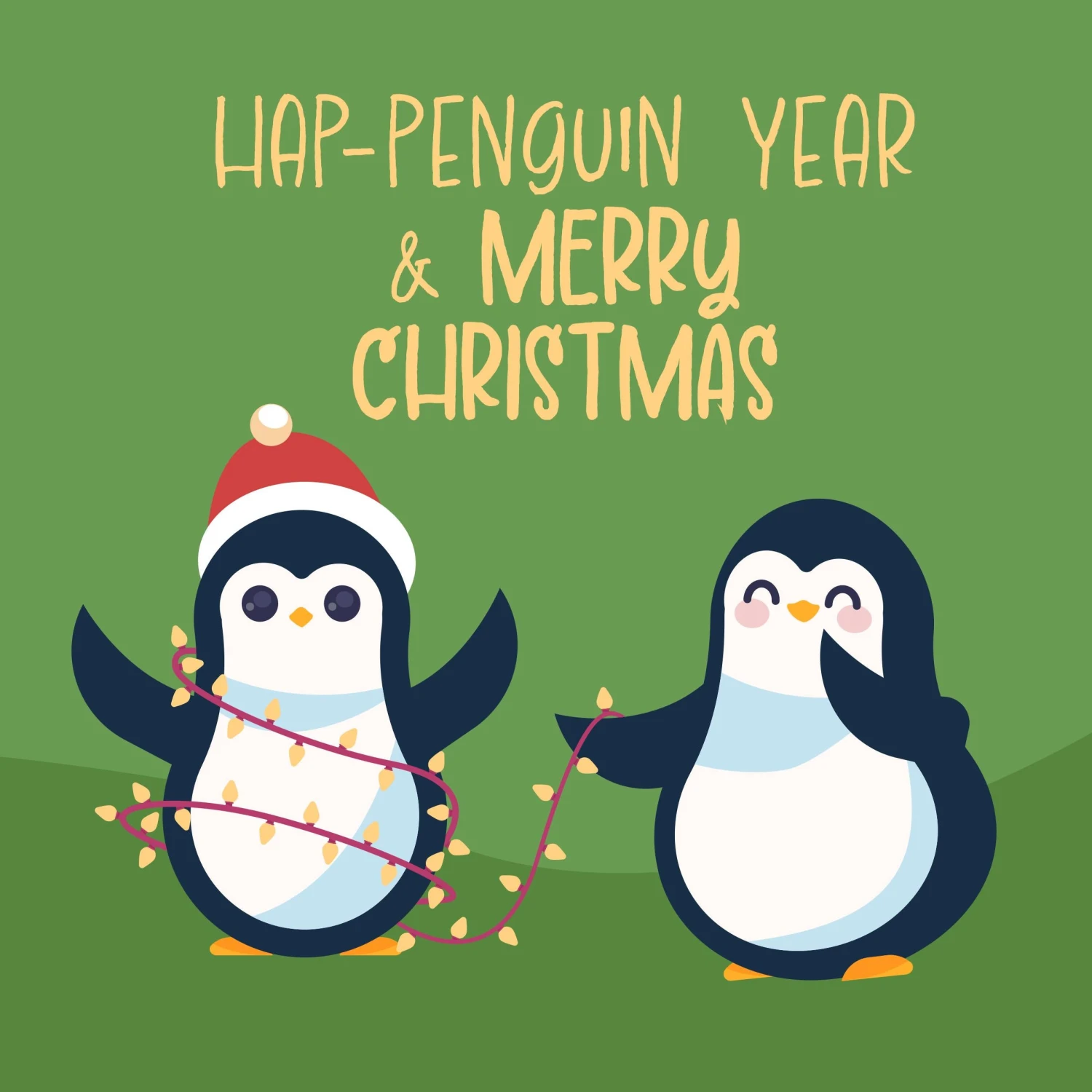 Hap-Penguin Year And Merry Christmas Cute Penguins Confetti-exploding Greetings Card 4 Hap-Penguin Year And Merry Christmas Cute Penguins Confetti-exploding Greetings Card - Image 2