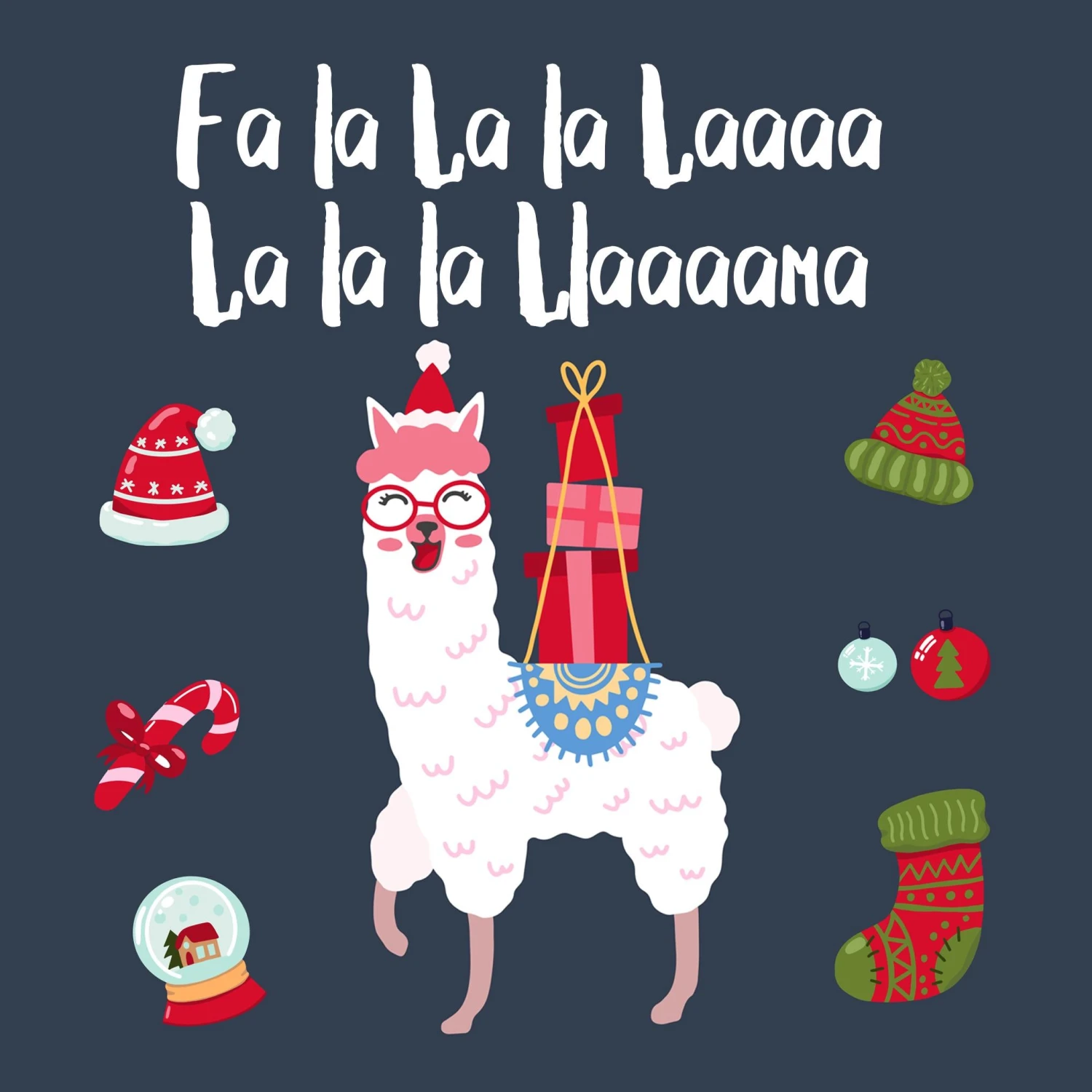 Fa La Llama Christmas Confetti-exploding Greetings Card 4 Fa La Llama Christmas Confetti-exploding Greetings Card - Image 2