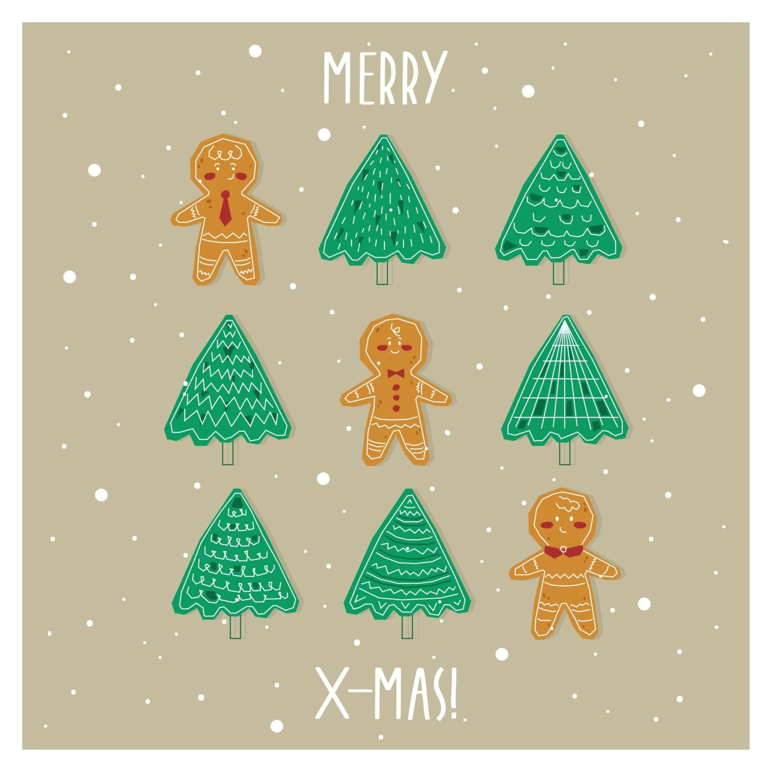 Merry Christmas Gingerbread Man And Christmas Tree Cookies Confetti-exploding Greetings Card 4 Merry Christmas Gingerbread Man And Christmas Tree Cookies Confetti-exploding Greetings Card - Image 2