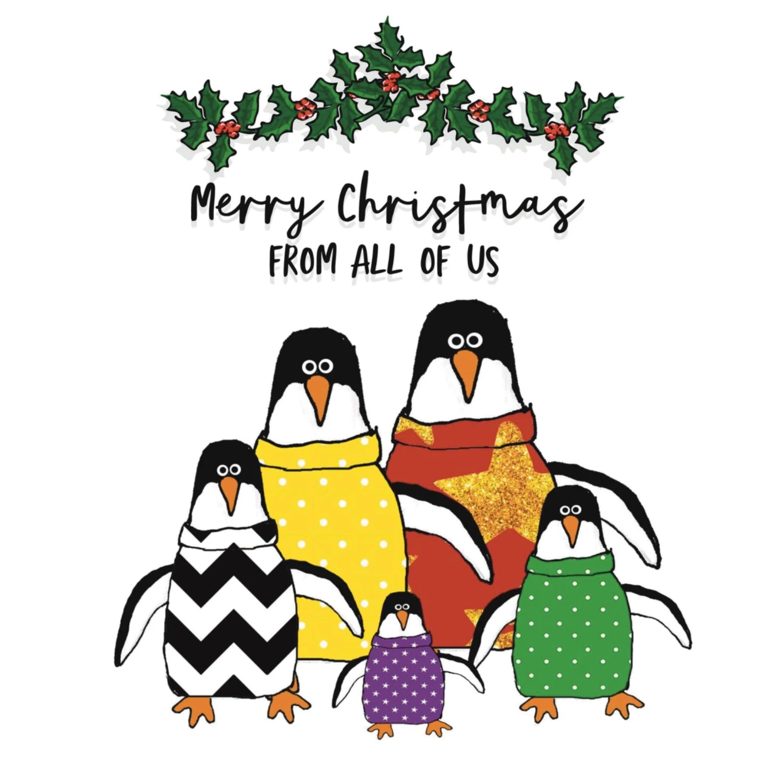 Merry Christmas From Us All Penguin Confetti-exploding Greetings Card 4 Merry Christmas From Us All Penguin Confetti-exploding Greetings Card - Image 2