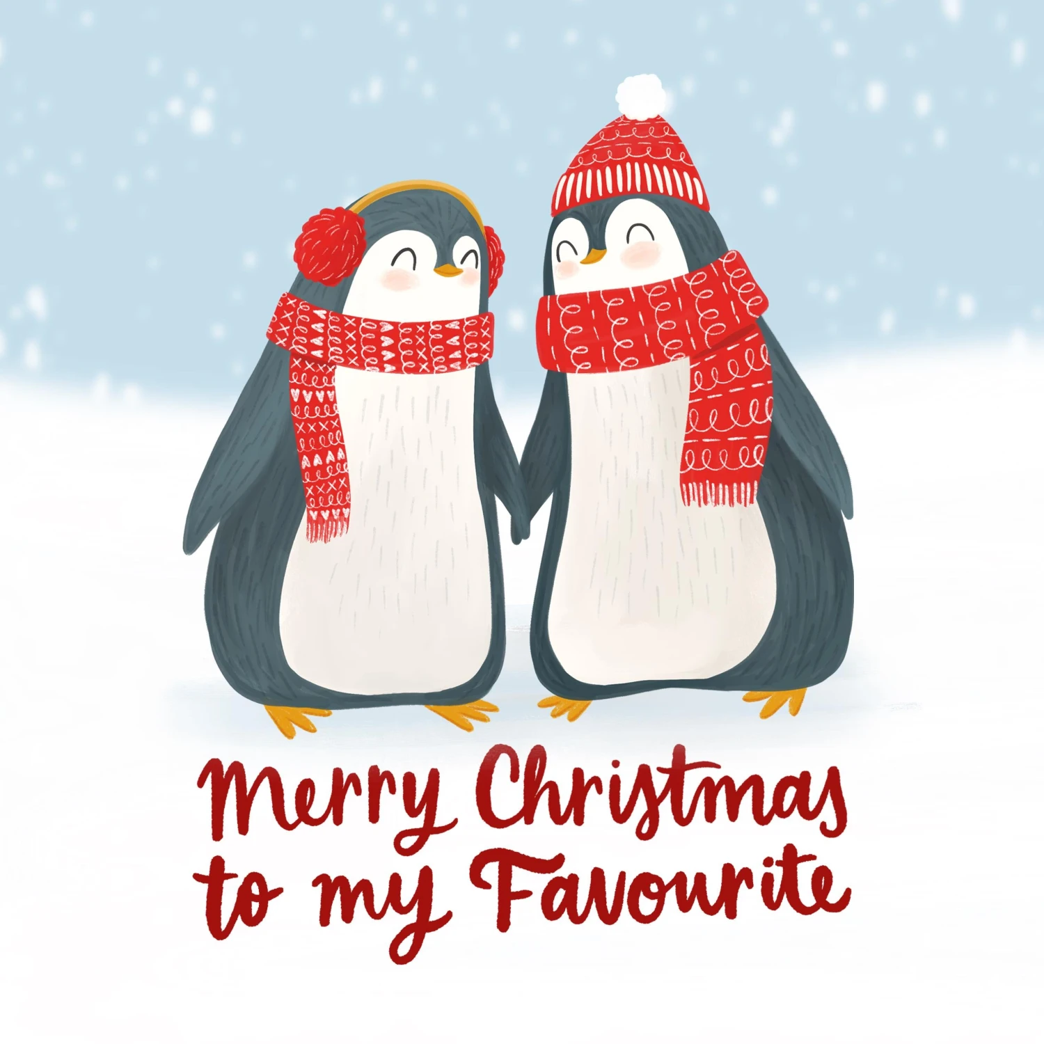 Merry Christmas To My Favourite Penguin Couple Confetti-exploding Greetings Card 4 Merry Christmas To My Favourite Penguin Couple Confetti-exploding Greetings Card - Image 2