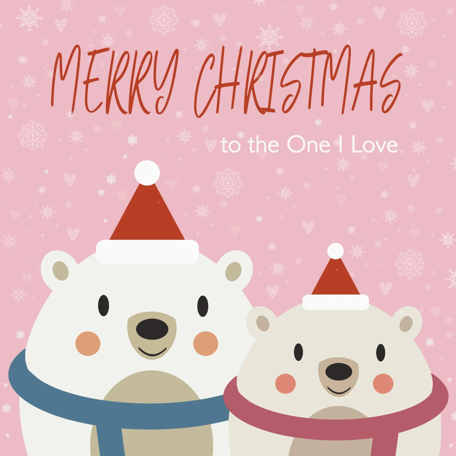 Cute Bears In Pink Merry Christmas To The One I Love Confetti-exploding Greetings Card 4 Cute Bears In Pink Merry Christmas To The One I Love Confetti-exploding Greetings Card - Image 2