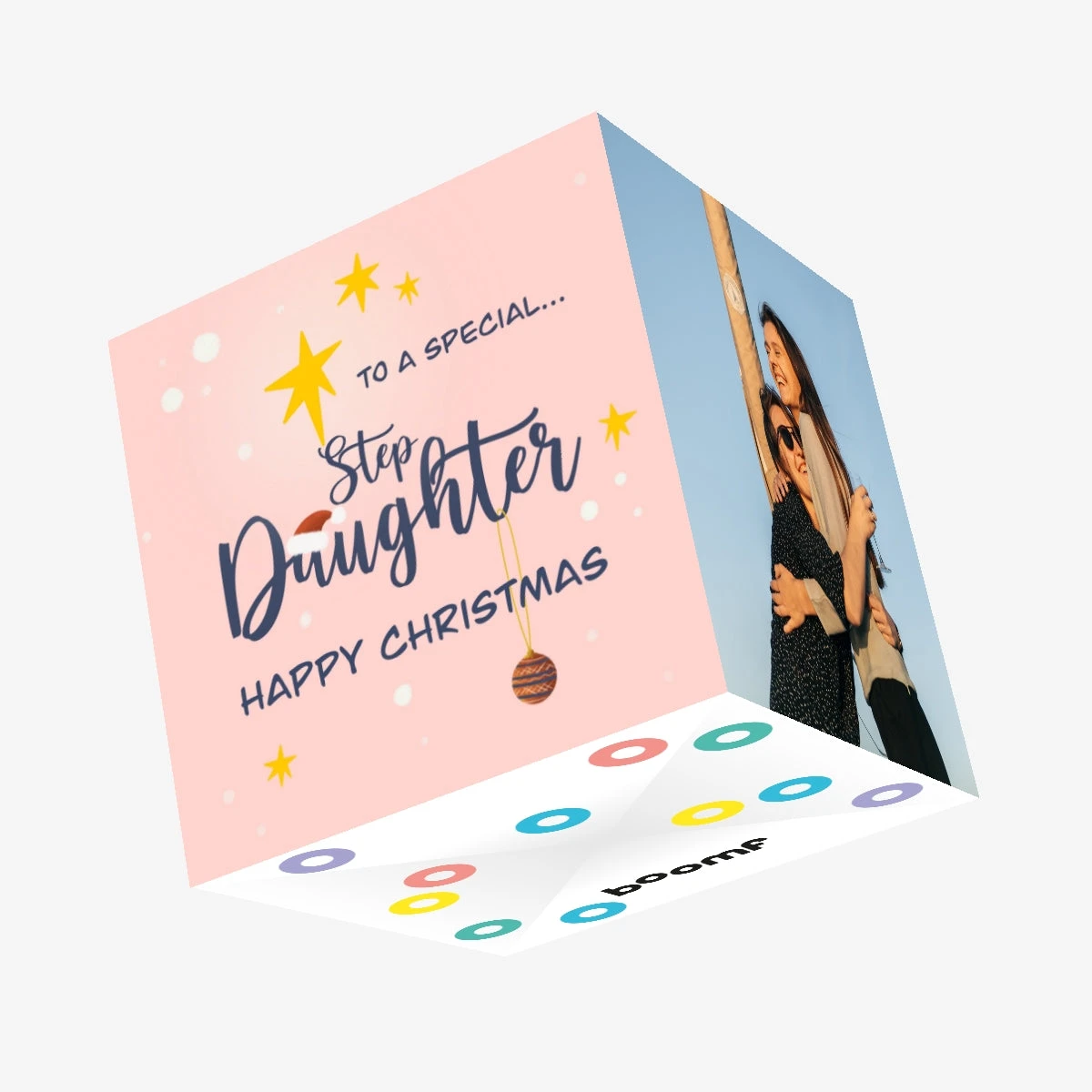 Happy Christmas Special Stepdaughter Confetti-exploding Greetings Card 3 Happy Christmas Special Stepdaughter Confetti-exploding Greetings Card