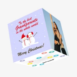 Plum Merry Christmas The Best Grandparents In The Whole World Hugging Snowmen Confetti-exploding Greetings Card