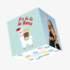 Fa La La La Llama Christmas Confetti-exploding Greetings Card