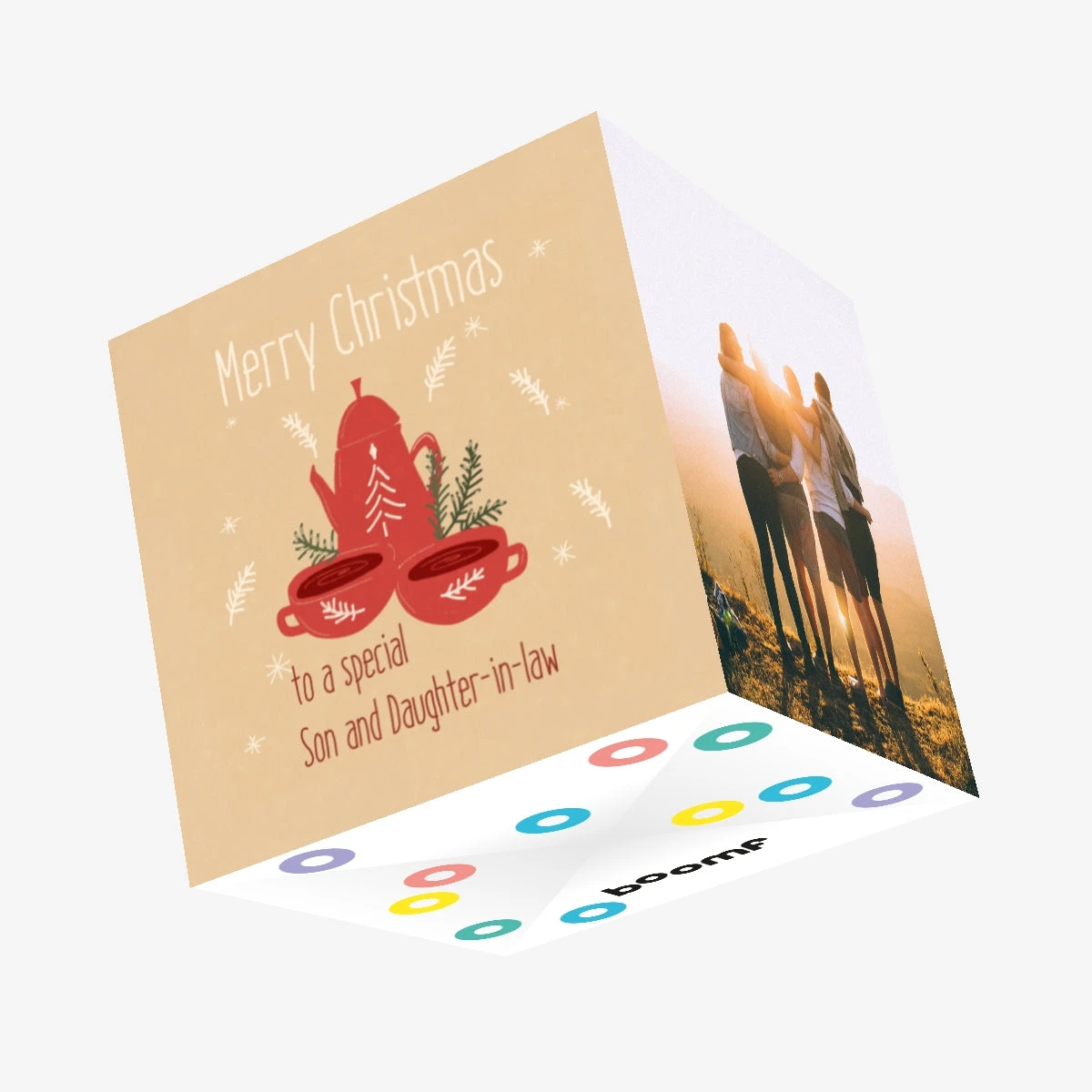 Tea Merry Christmas To A Special Son And Daughter-in-law Confetti-exploding Greetings Card 3 Tea Merry Christmas To A Special Son And Daughter-in-law Confetti-exploding Greetings Card