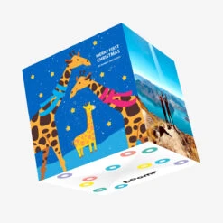 Cute Giraffes Merry 1st Christmas As Parents Confetti-exploding Greetings Card
