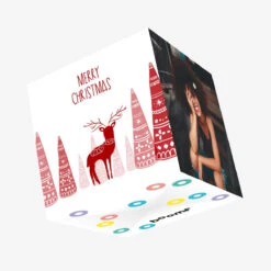 Merry Christmas Nordic Red Stag Confetti-exploding Greetings Card