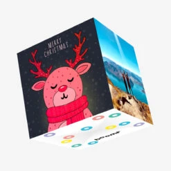 Merry Christmas Cute Red Stag Confetti-exploding Greetings Card