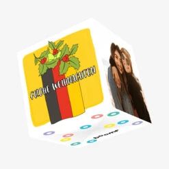 Kiwi Merry Christmas German Flag Colors Confetti-exploding Greetings Card