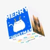 Cat Deer Merry Christmas Blue Background Confetti-exploding Greetings Card -Christmas Gifts Store 53b8f4d62fc947091875b0ef21053efa