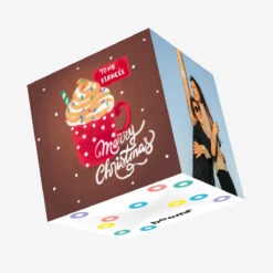 Merry Christmas Fiancee Cocoa With Whipped Cream Confetti-exploding Greetings Card