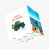 Plum Merry Christmas Tractor Carrying Gifts Confetti-exploding Greetings Card -Christmas Gifts Store 64adcaf21ea0bf2e005d2fd35dc4a806
