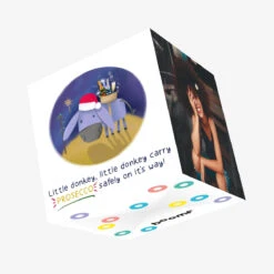 Little Donkey Prosecco Christmas Confetti-exploding Greetings Card