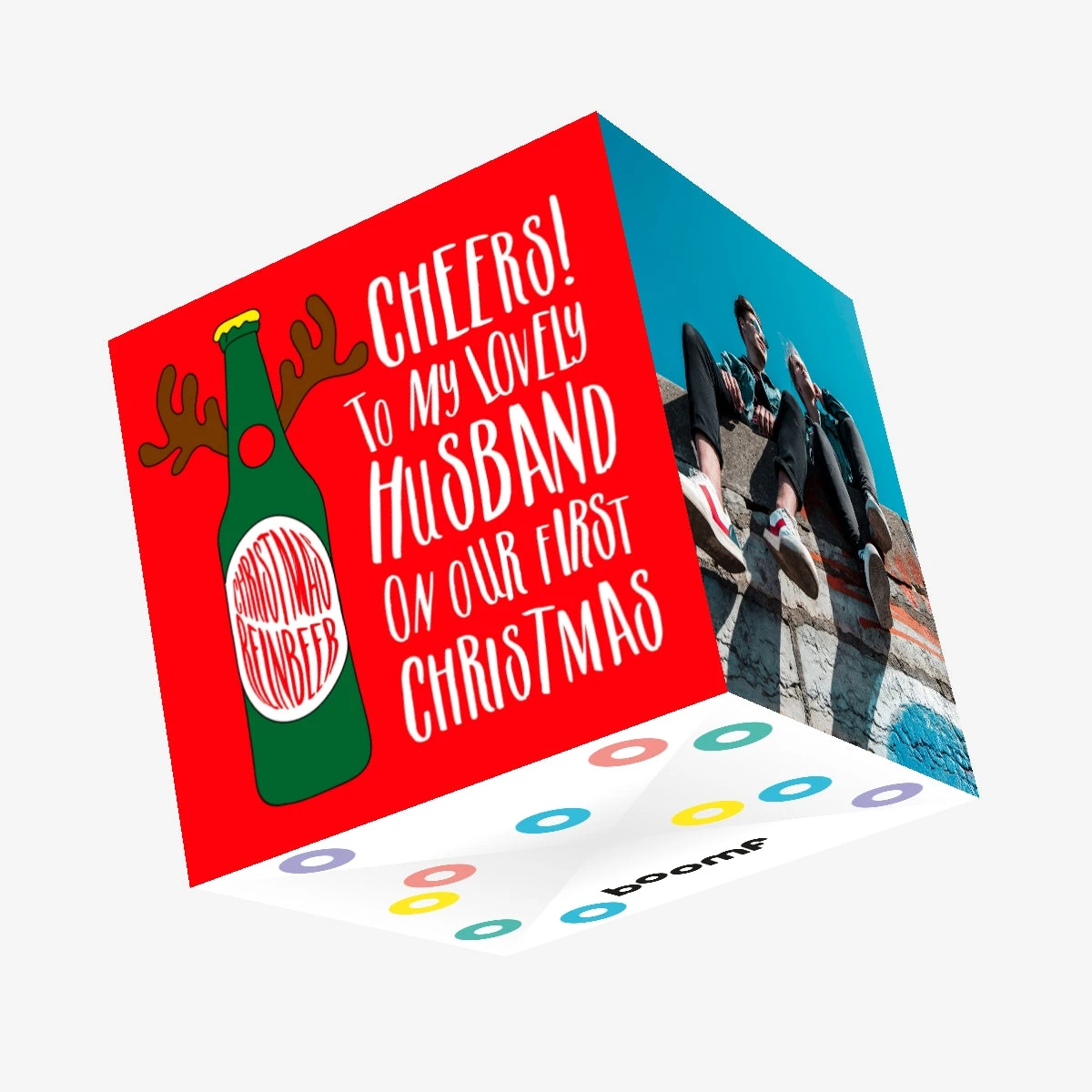 Christmas Reinbeer For My Lovely Husband Confetti-exploding Greetings Card 3 Christmas Reinbeer For My Lovely Husband Confetti-exploding Greetings Card