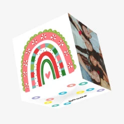 Rainbow Candy Heart Christmas Confetti-exploding Greetings Card