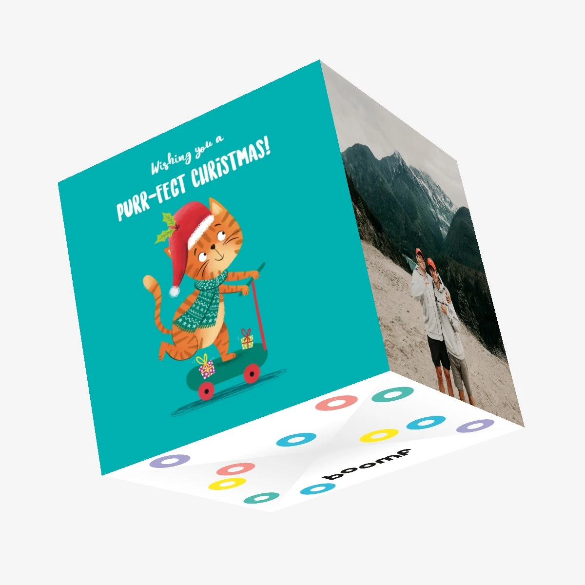 Cute Orange Cat Purr-Fect Christmas Confetti-exploding Greetings Card 3 Cute Orange Cat Purr-Fect Christmas Confetti-exploding Greetings Card