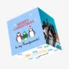 Plum Merry Christmas Grandparents Penguin Family Confetti-exploding Greetings Card