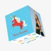 Festive Unicorn Merry Christmas Confetti-exploding Greetings Card