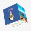 Cute Penguin Cosy Christmas Blue Confetti-exploding Greetings Card -Christmas Gifts Store 938e0cf2942159ae5aca485677b95088