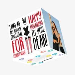 Happy Holidays Sexy Bunny Costume Confetti-exploding Greetings Card