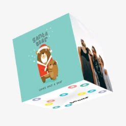 Santa Bear Comes Once A Year Confetti-exploding Greetings Card
