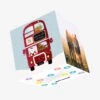 Merry Christmas Santa Driving The Red Bus Confetti-exploding Greetings Card -Christmas Gifts Store 9af5f8774fa24f31cdcc4ada18e46151
