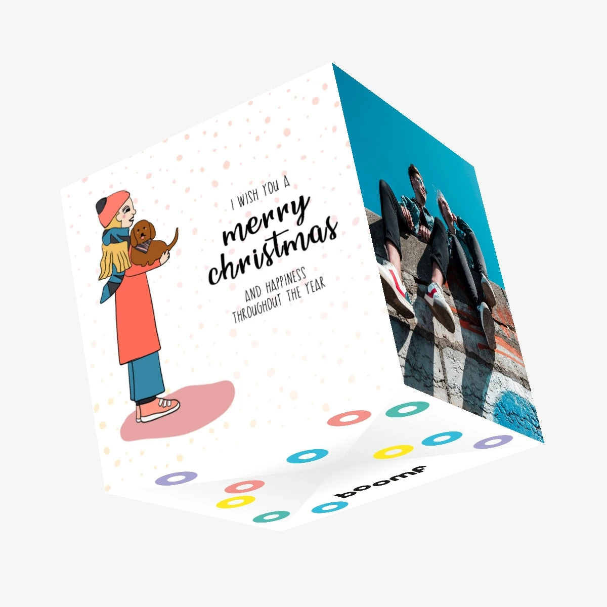 Dog Walker Wish You A Merry Christmas Confetti-exploding Greetings Card 3 Dog Walker Wish You A Merry Christmas Confetti-exploding Greetings Card