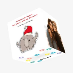 Merry Christmas Cute Baby Elephant Confetti-exploding Greetings Card