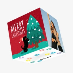Black Border Terrier Merry Christmas Confetti-exploding Greetings Card