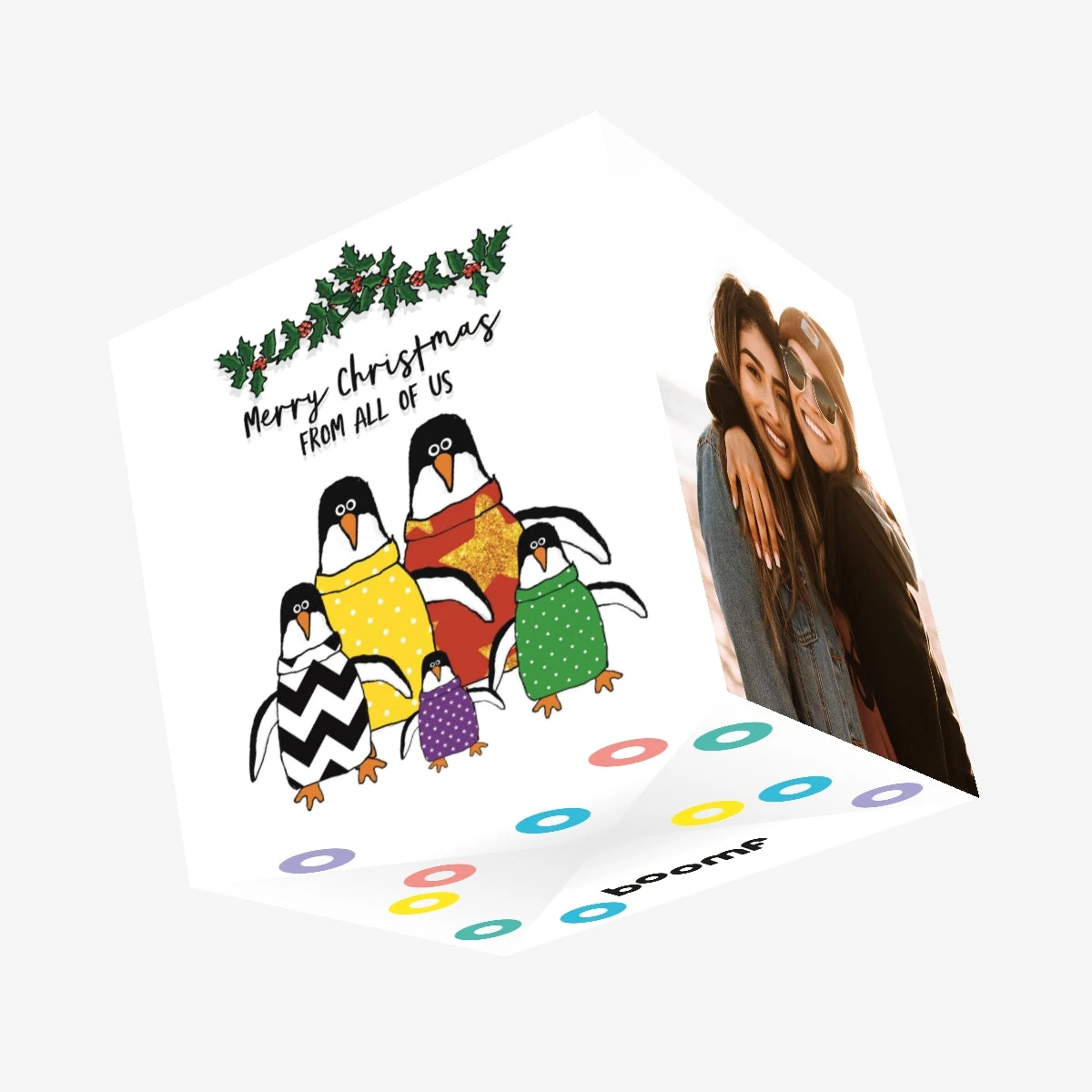 Merry Christmas From Us All Penguin Confetti-exploding Greetings Card 3 Merry Christmas From Us All Penguin Confetti-exploding Greetings Card