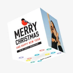 Merry Christmas And New Year Lovely Godmother Robin Confetti-exploding Greetings Card